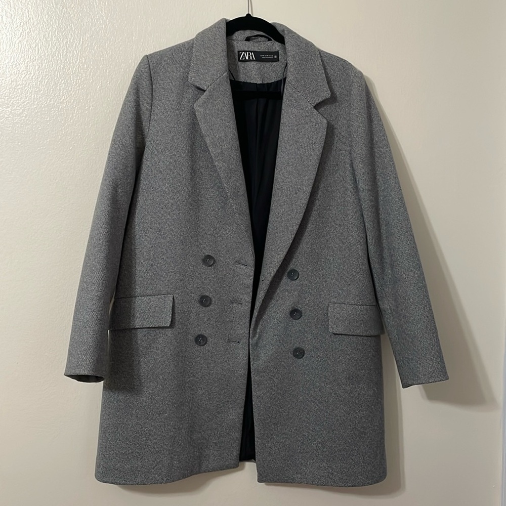 Zara Women Gray Jacket & Coat Size M